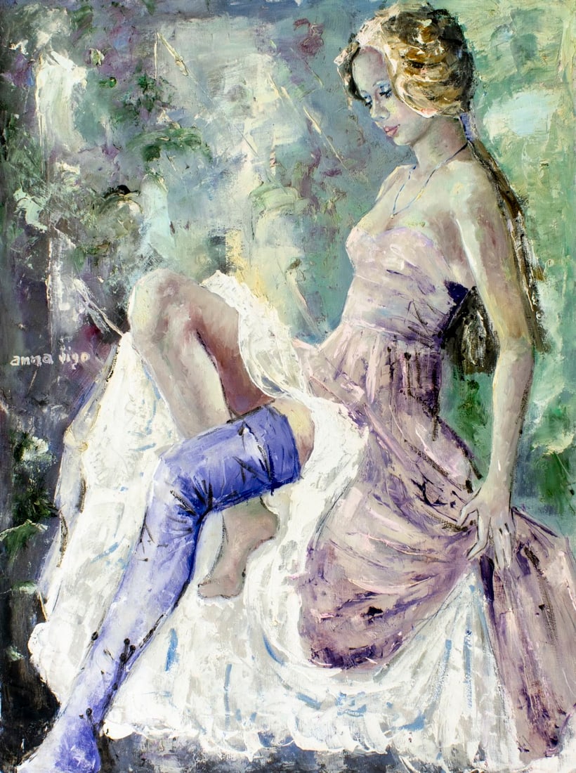 Anna Vigo (Italy,b 1952) oil painting (1 of 13)