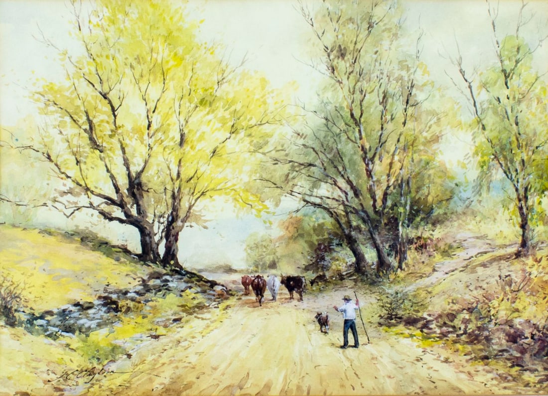 Joseph Conover Claghorn (DC,MD,PA,1869-1947) watercolor painting antique (1 of 12)