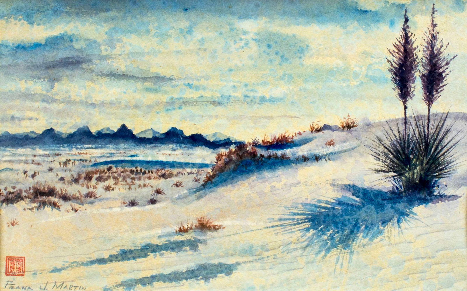 Frank J Martin (CA,mid 20C) watercolor painting (1 of 11)