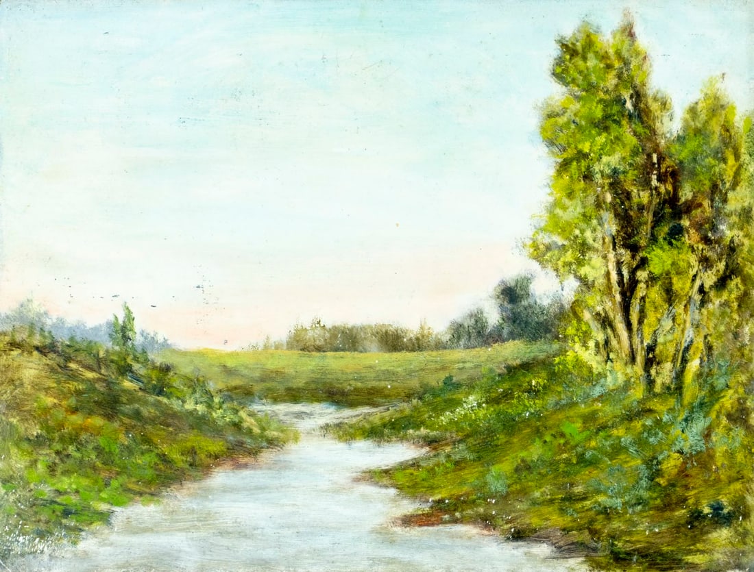 Antique early 20C American oil painting (1 of 11)