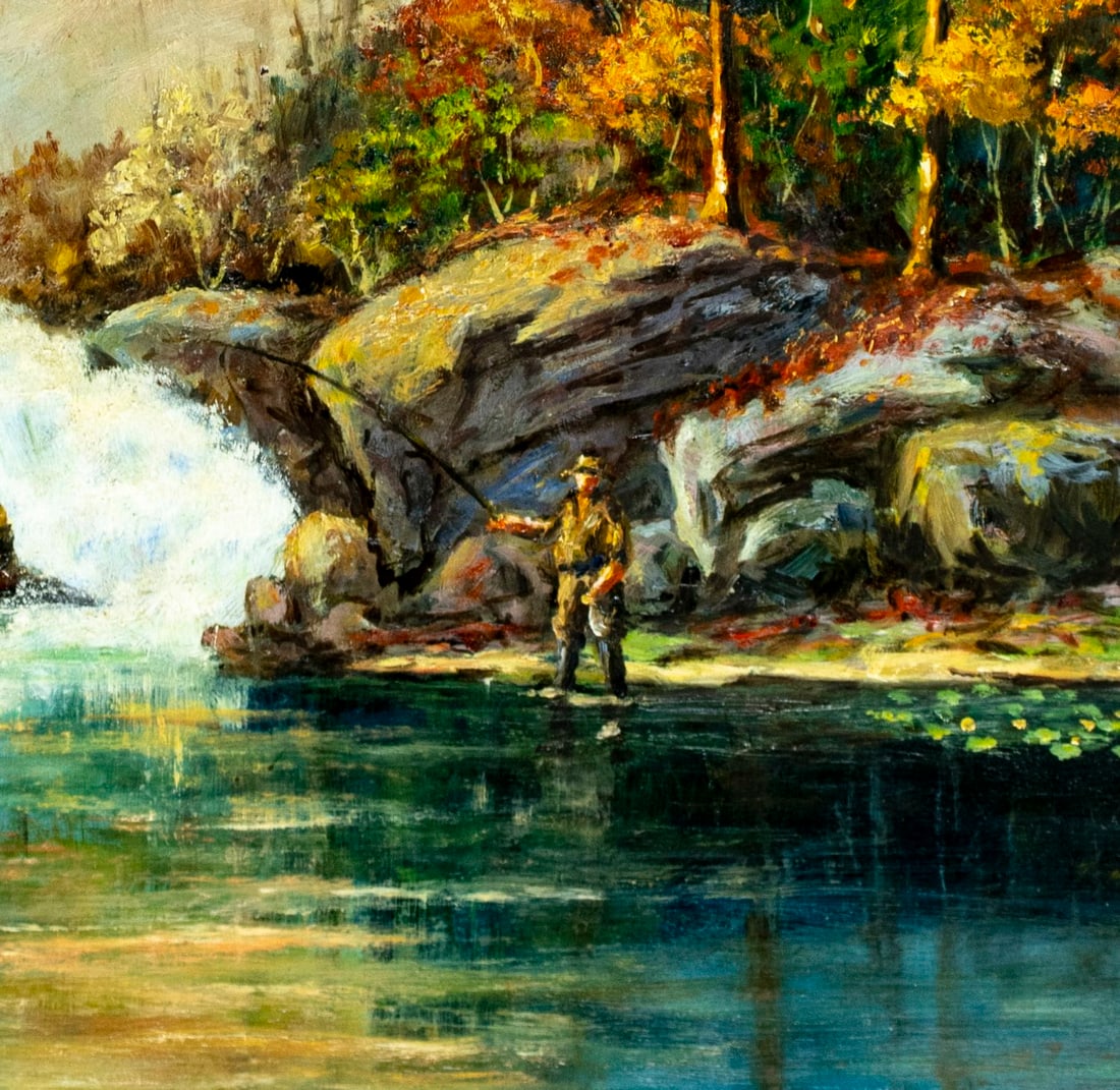 A Roswall (US,mid 20C) oil painting antique - 7