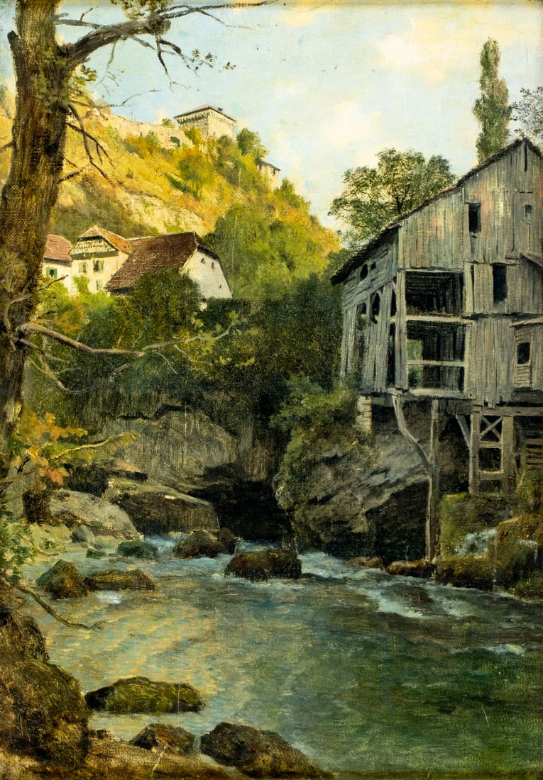 Antique early 20C German oil painting (1 of 12)