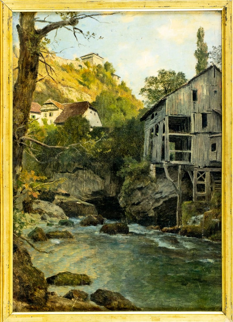 Antique early 20C German oil painting - 3