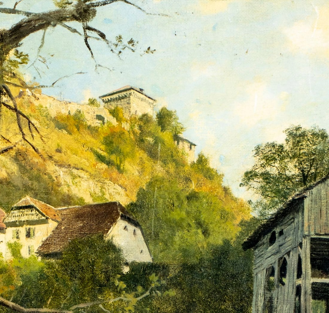 Antique early 20C German oil painting - 6