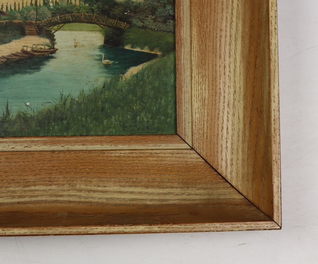 P Tenton (US,early 20C) oil painting antique - 10