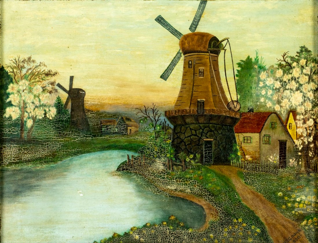 H S Cronk (US,mid 20C) oil painting antique (1 of 12)