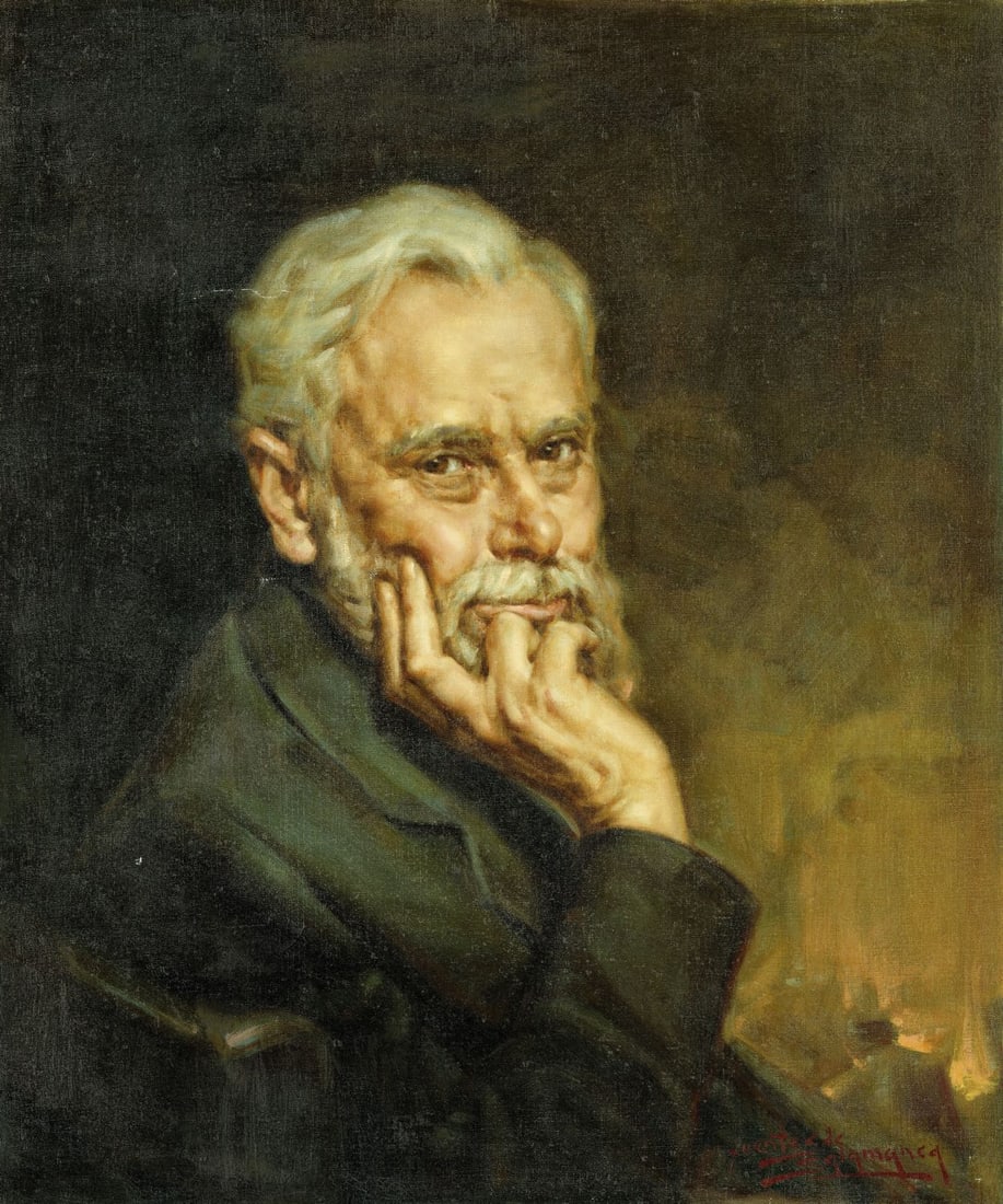 Jose Fuentes de Salamanca (Spain,1934-?) oil painting: ARTIST: Jose Fuentes de Salamanca (Spanish, 1934 - ???) TITLE: Portrait of Man MEDIUM: oil on canvas CONDITION: Unstretched (In-House stretching available). Some small scr