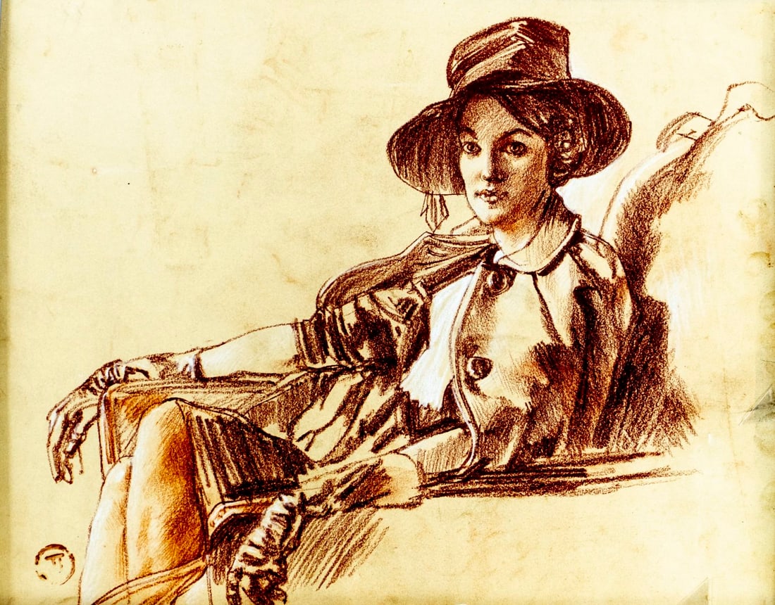 Ted Seth Jacobs (NY,NJ,1927-2019) chalk painting (1 of 14)