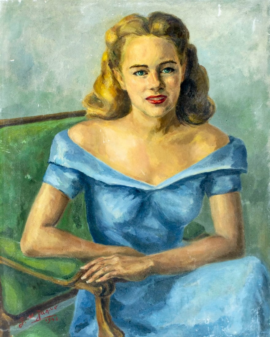 Gertrude Jarno (US,early 20C) oil painting antique (1 of 12)