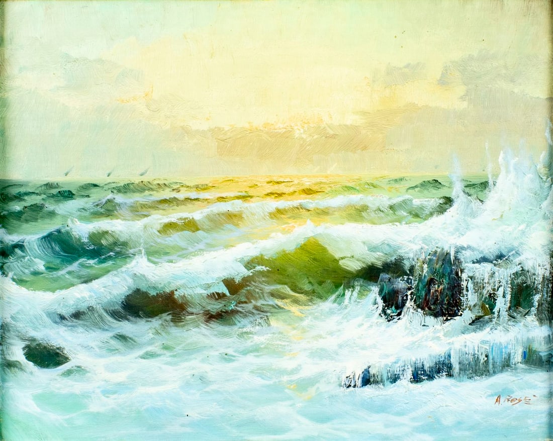 A Rose (20C) oil painting (1 of 12)