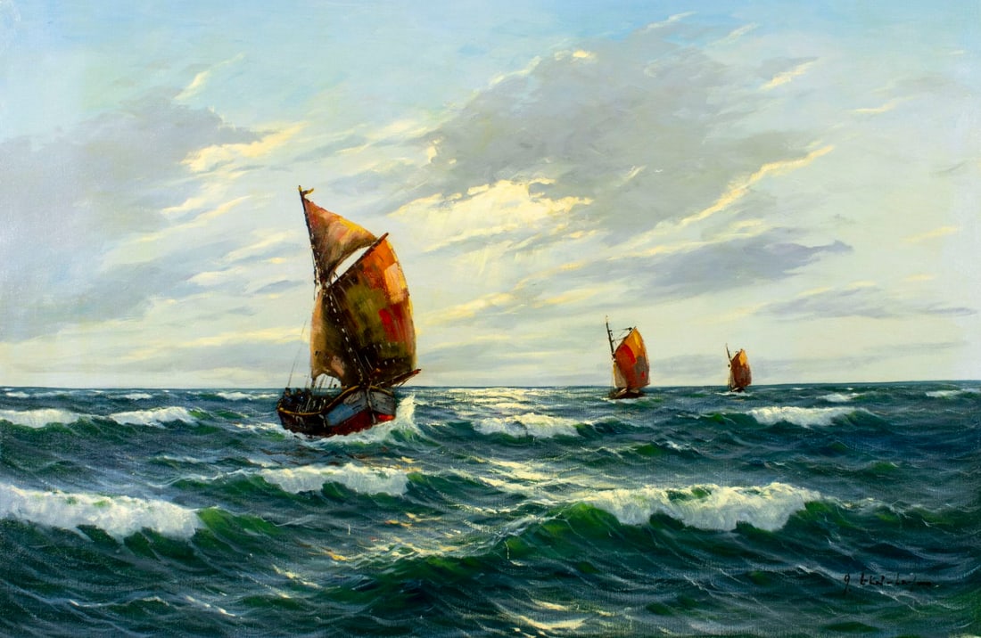 Gerhard Lukas Larsen (German,1911-1965) oil painting (1 of 13)