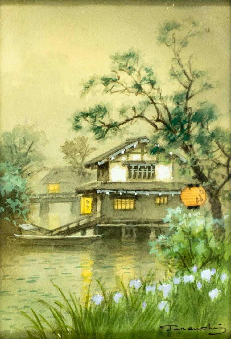 Fukutaro Terauci (Japan,1891-1964) watercolor painting (1 of 13)