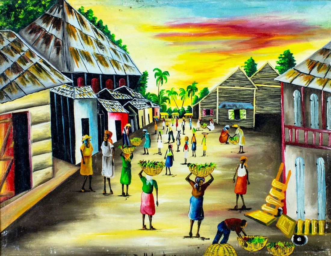 Henry M Gustave (Haiti,20C) oil painting (1 of 12)