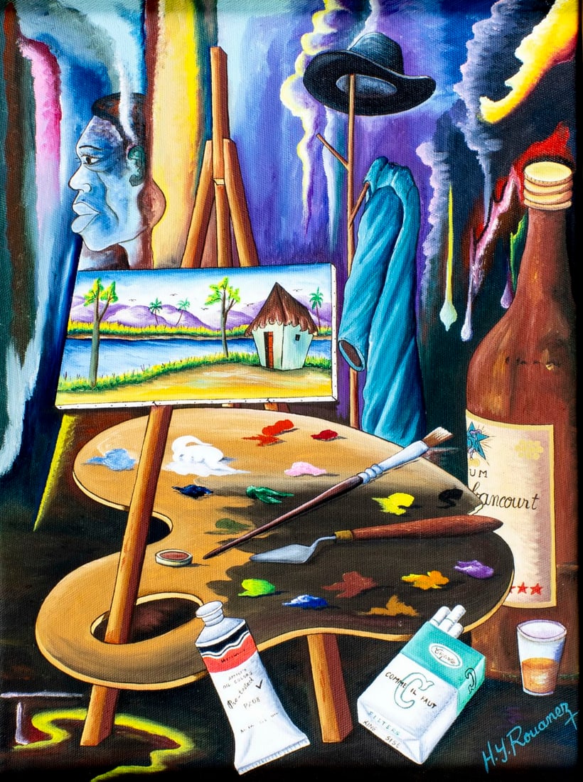 Hugh Guy Rouanez (Haiti,20C) oil painting (1 of 12)