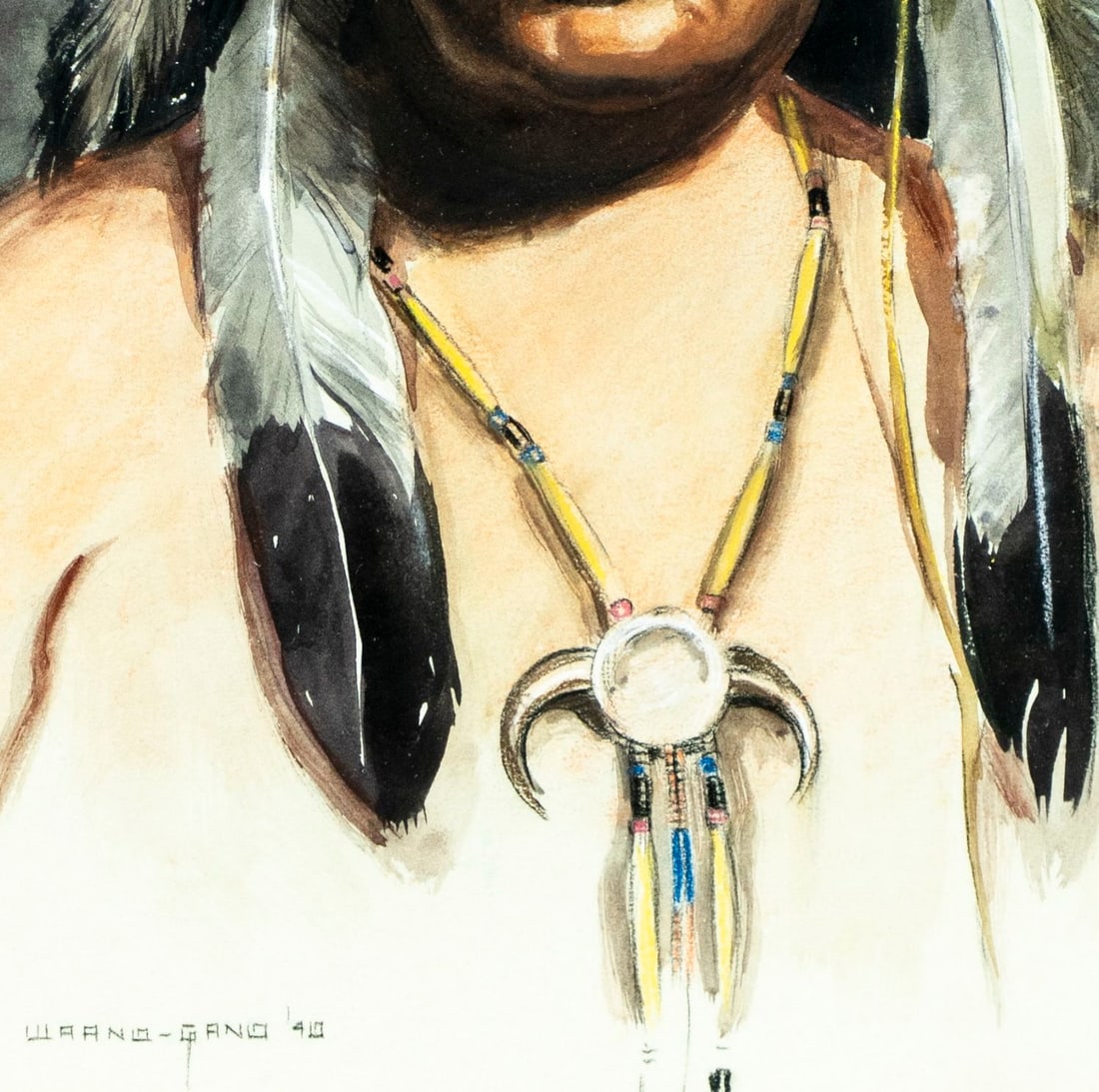Joe Waano Gano (CA,1906-1982) watercolor painting antique - 6