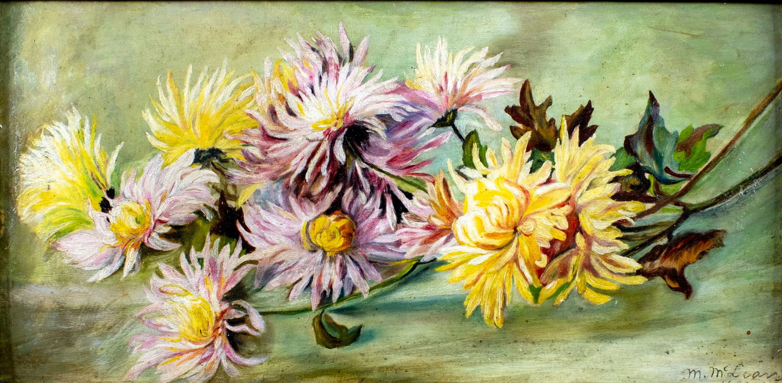 M McLean (US,19C) oil painting antique (1 of 12)