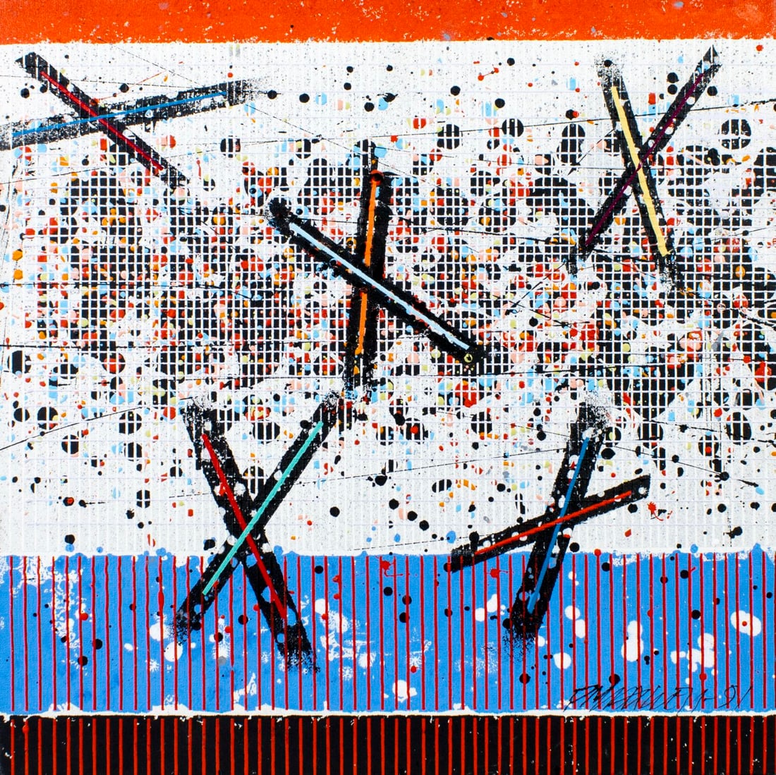 Paul Maxwell (IL,CA,AR,1925-2015) acrylic painting (1 of 12)