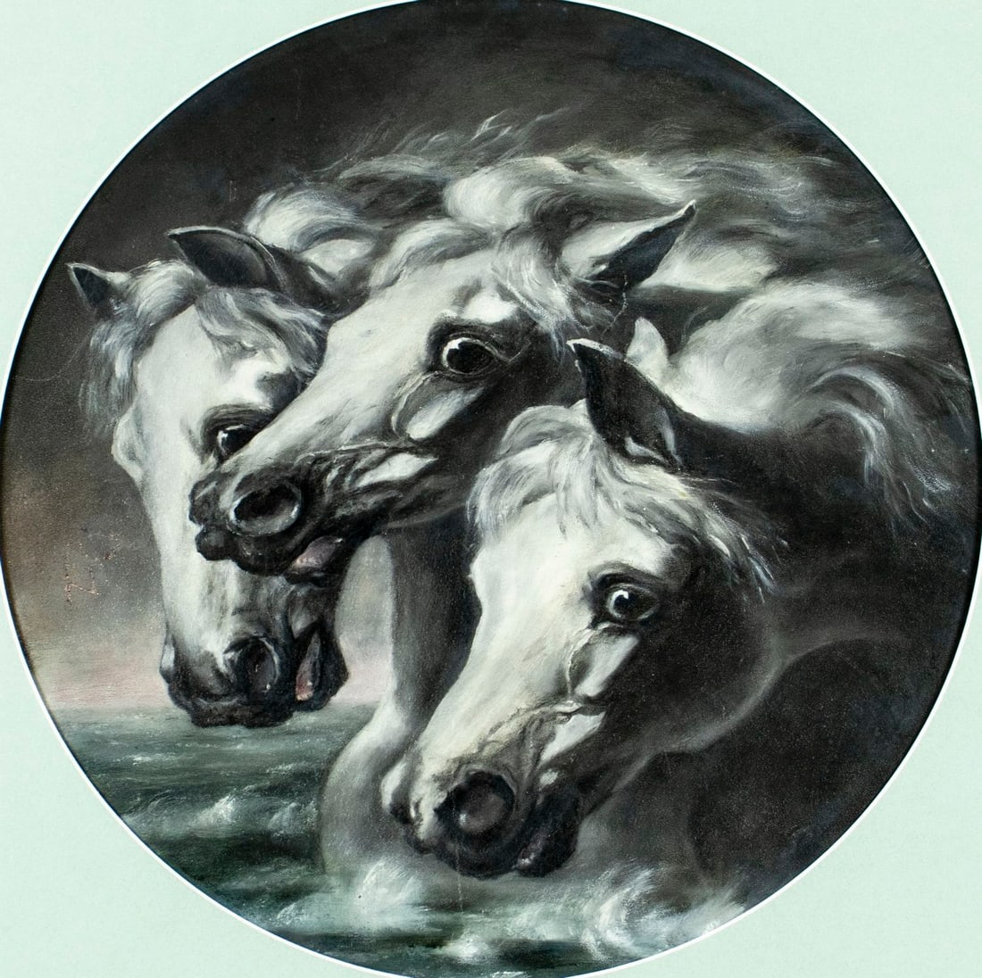 Antique (Europe,early 20C) oil painting: ARTIST: - (European, early 20 century) AFTER John Frederick Herring Sr (United Kingdom, 1795 - 1865) TITLE: Pharaohs Horses MEDIUM: oil on board CONDITION: Few small pai