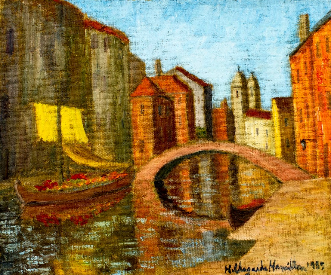 Hildegarde Hamilton (FL,VA,1898-1970) oil painting (1 of 12)