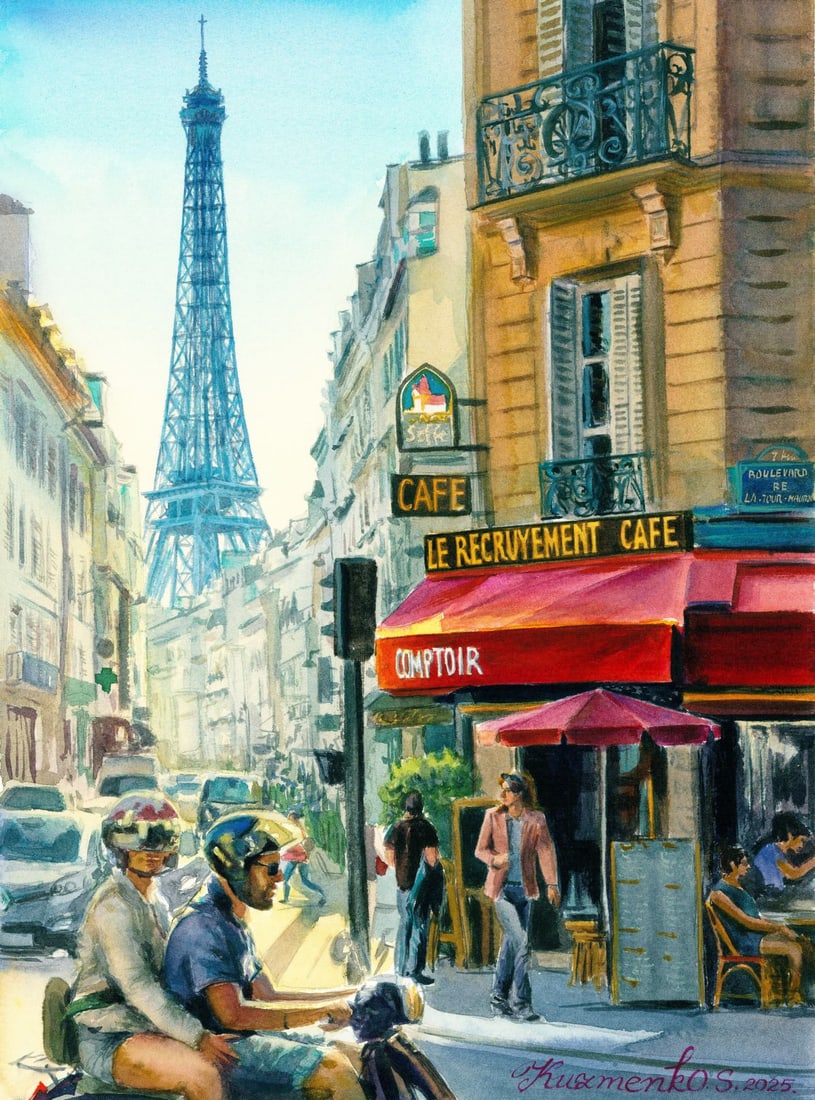 Sofia Kuzmenko (Ukraine,20/21C) watercolor painting (1 of 10)