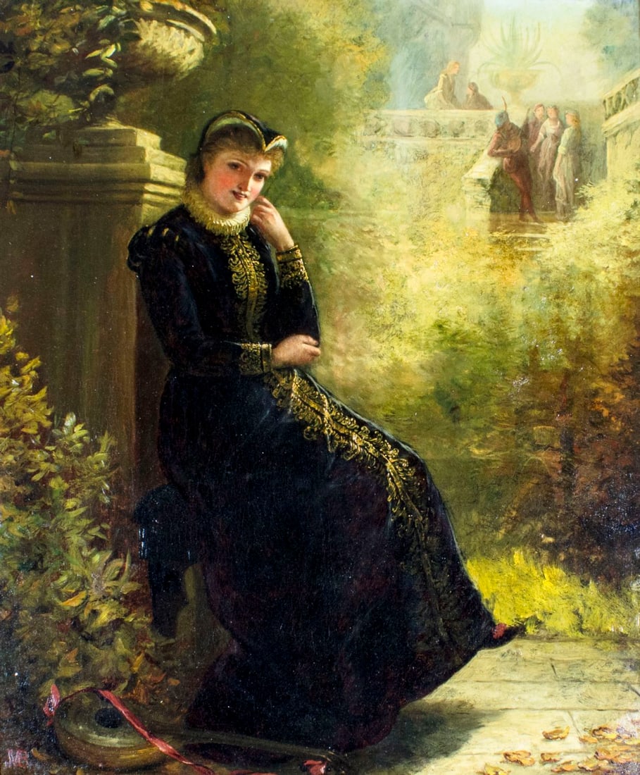 Jane Maria Bowkett (UK,1837-1891) oil painting antique (1 of 20)