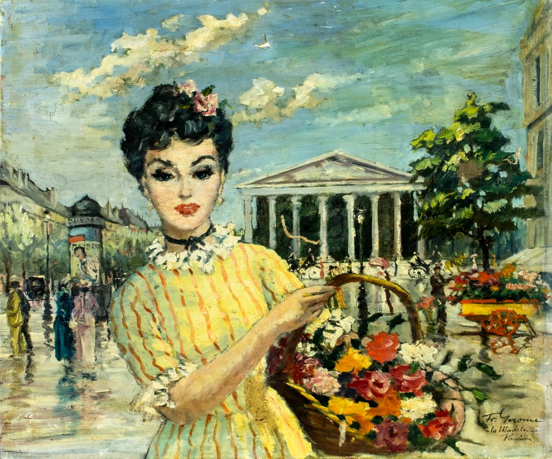 Francois Gerome (France,1895-?) oil painting (1 of 12)