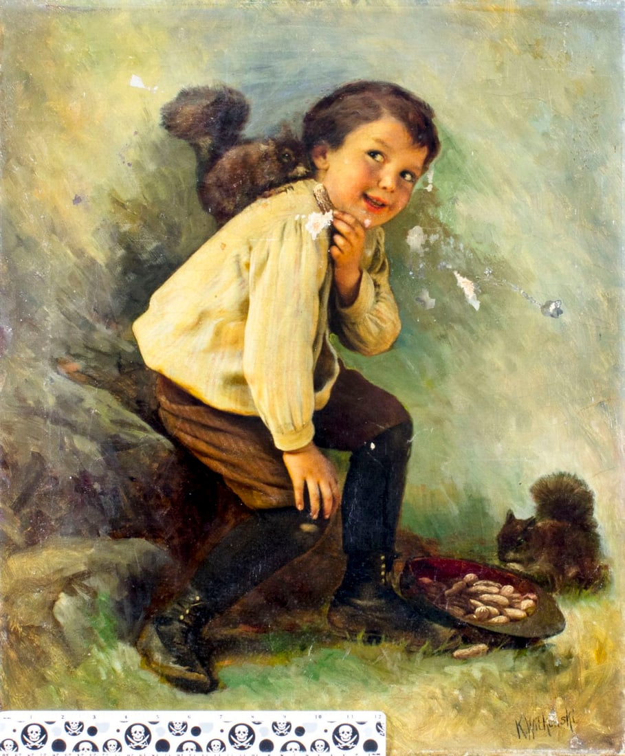 Karl Witkowski (NJ,Poland,1860-1910) oil painting antique - 2