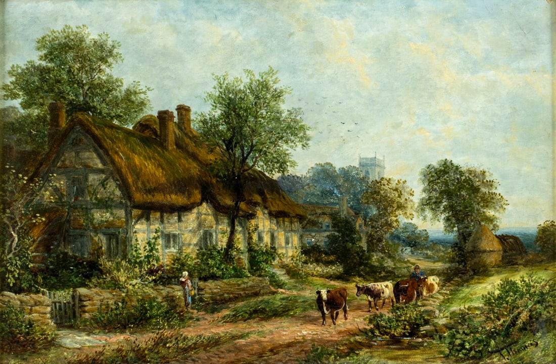 Thomas Henry Thomas (UK,1839-1915) oil painting antique (1 of 12)