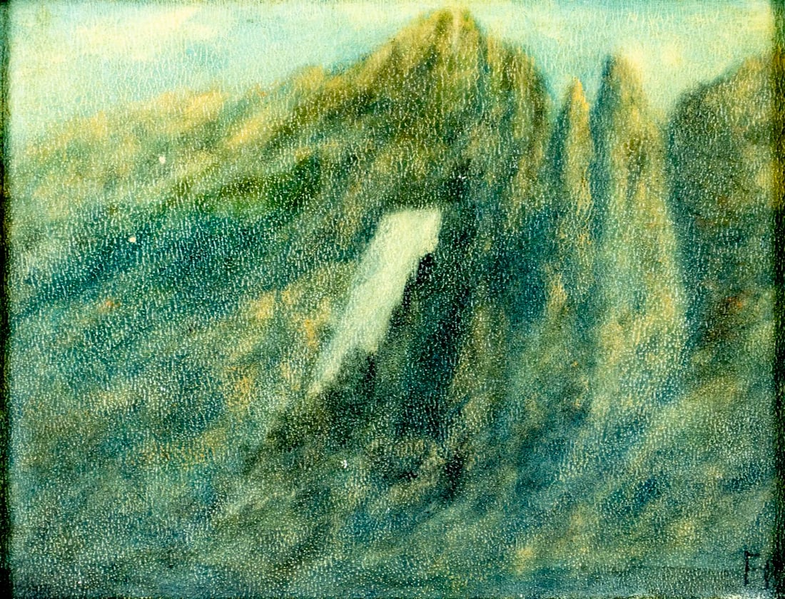 Antique early 20C Arizona oil painting signed (1 of 12)