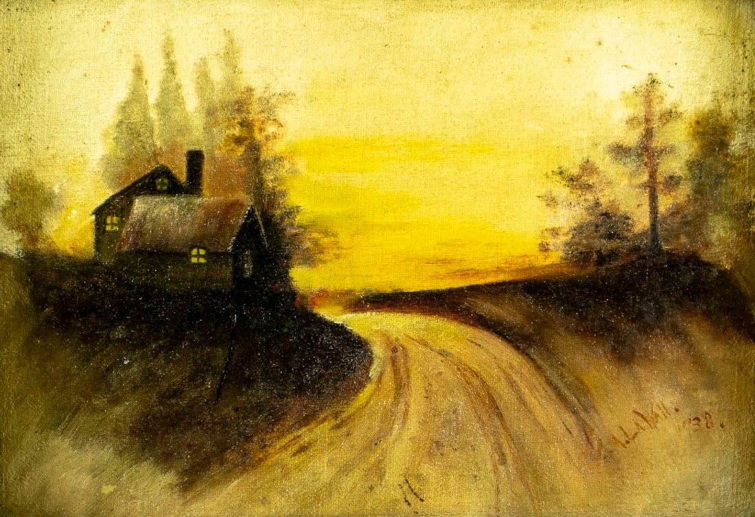 A M Lawall (US,mid 20C) oil painting antique (1 of 12)