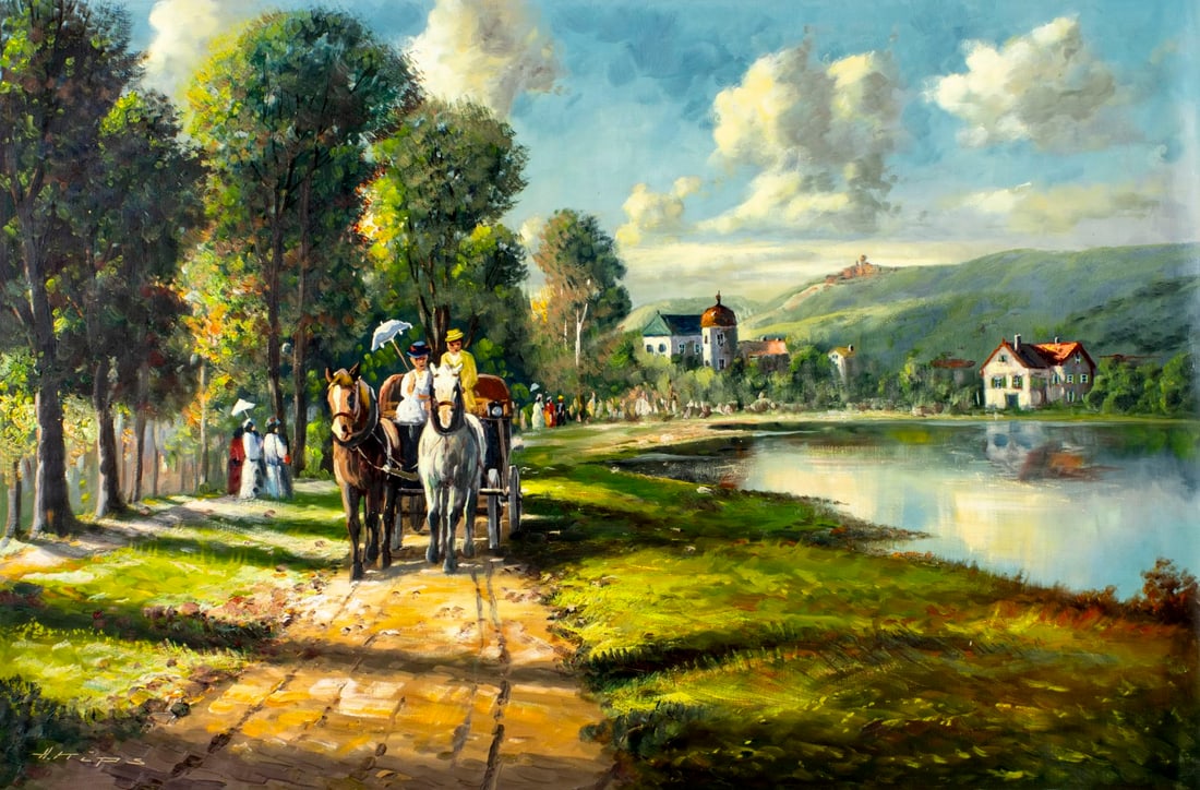 Helmut Kips (German,1937-?) oil painting (1 of 13)