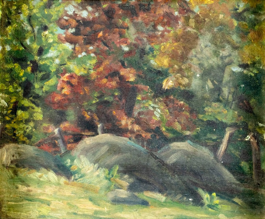 Antique early 20C American oil painting (1 of 12)