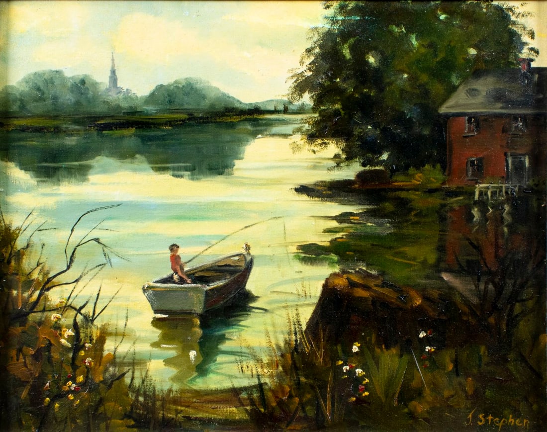 J Stephen (US,mid 20C) oil painting (1 of 13)
