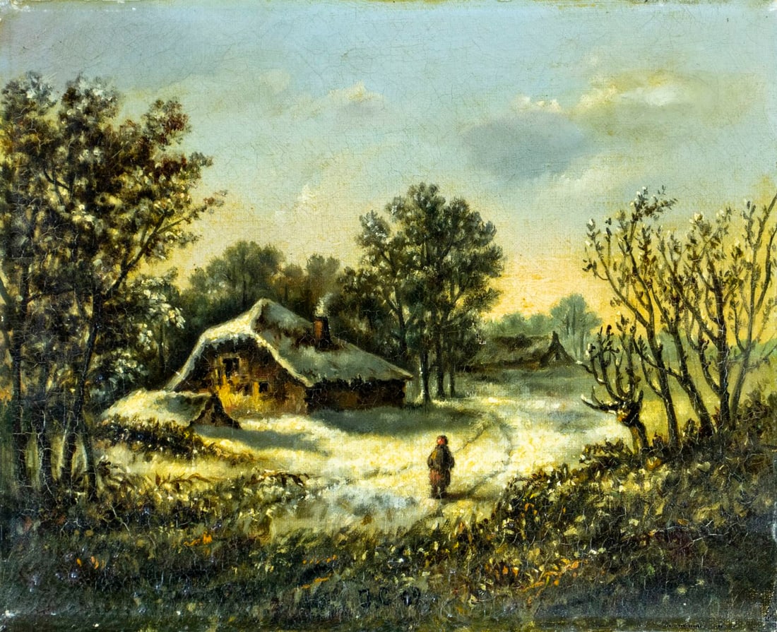 Antique 19C French oil painting (1 of 14)