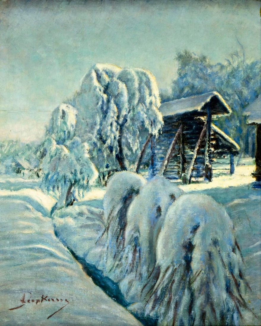 Vintage mid 20C American oil painting signed (1 of 13)