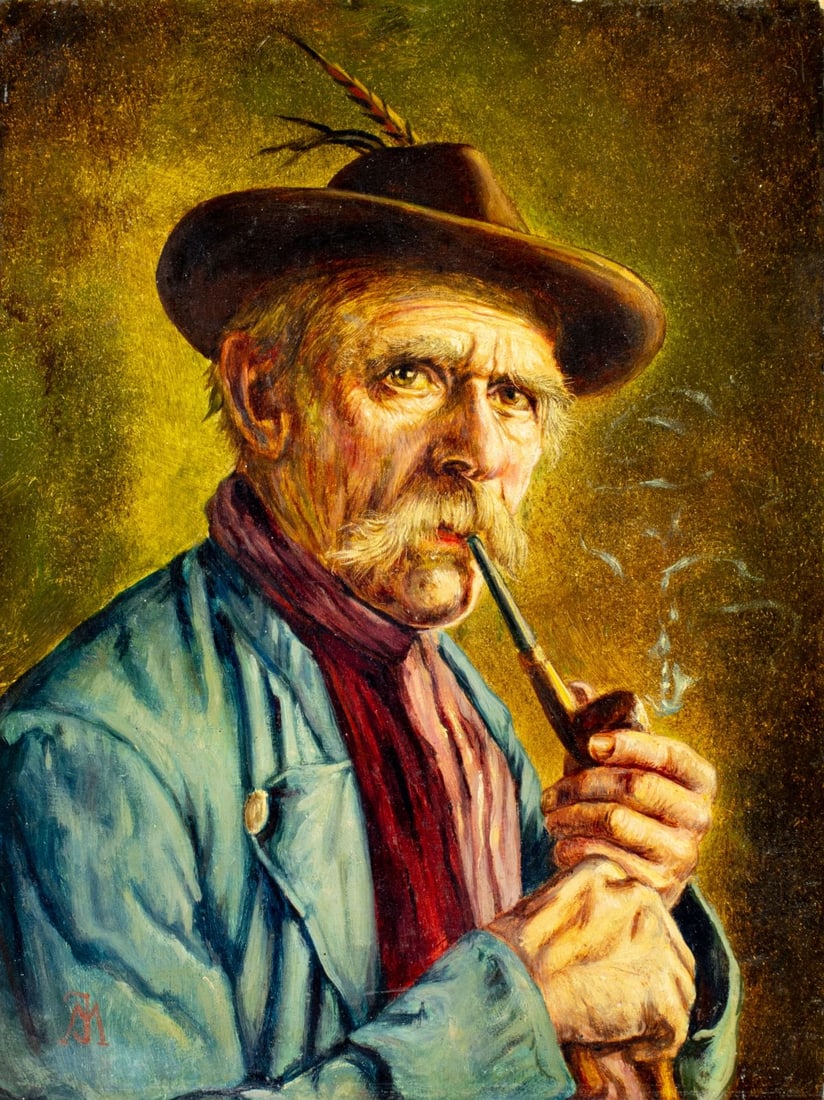 Vintage 20C German oil painting (1 of 12)