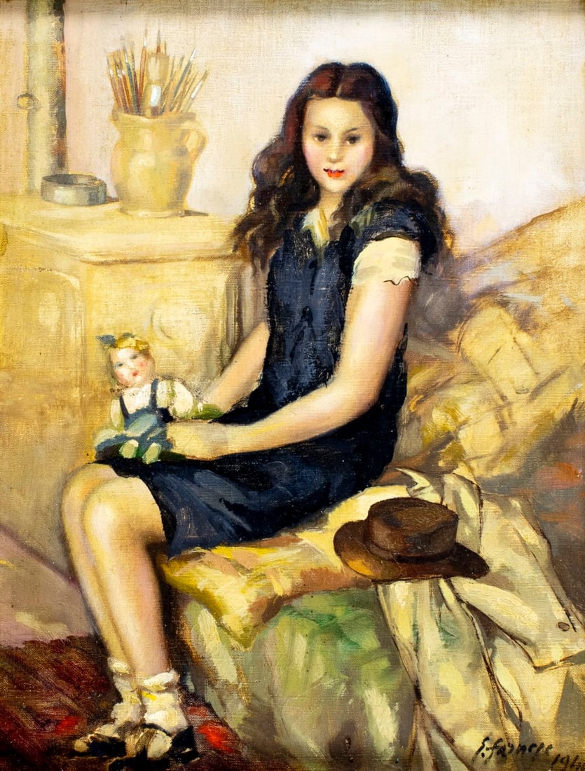 ATTR Giulio Farnese (Italy,1893-1946) oil painting antique (1 of 13)