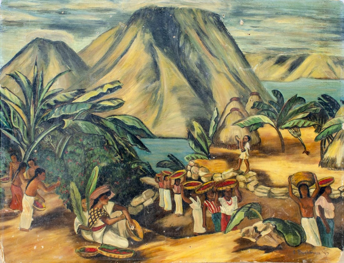 E Buchman (Europe,mid 20C) oil painting (1 of 12)