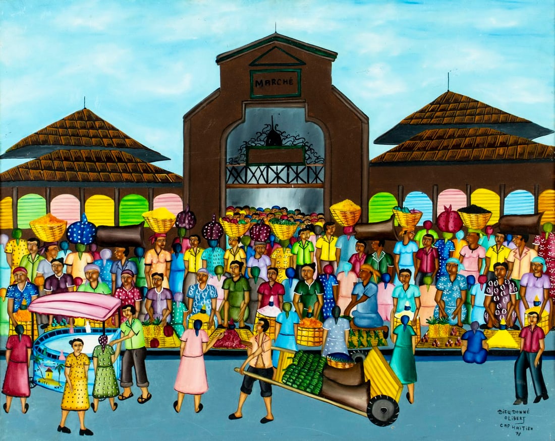 Olibert Dieudonne (Haiti,20C) oil painting (1 of 12)