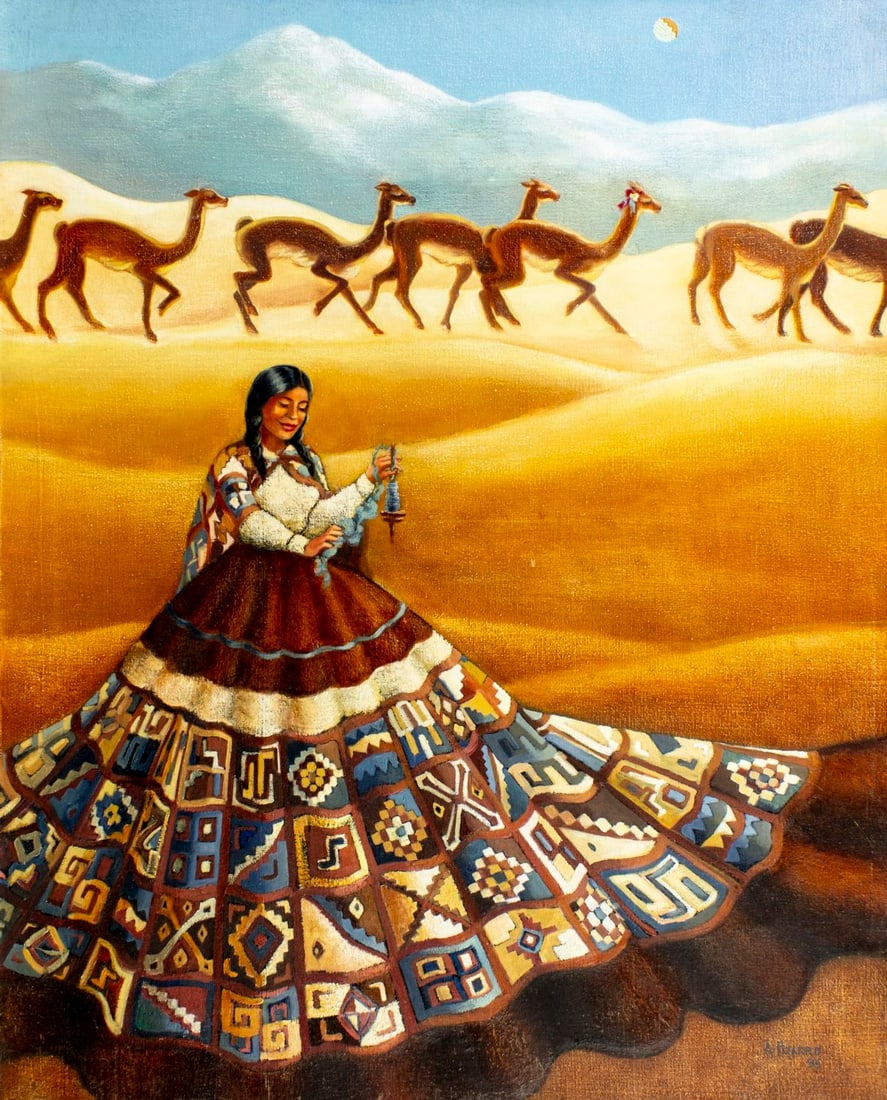 Ana Maria Pizarro De Richter (Peru,20C) oil painting (1 of 13)