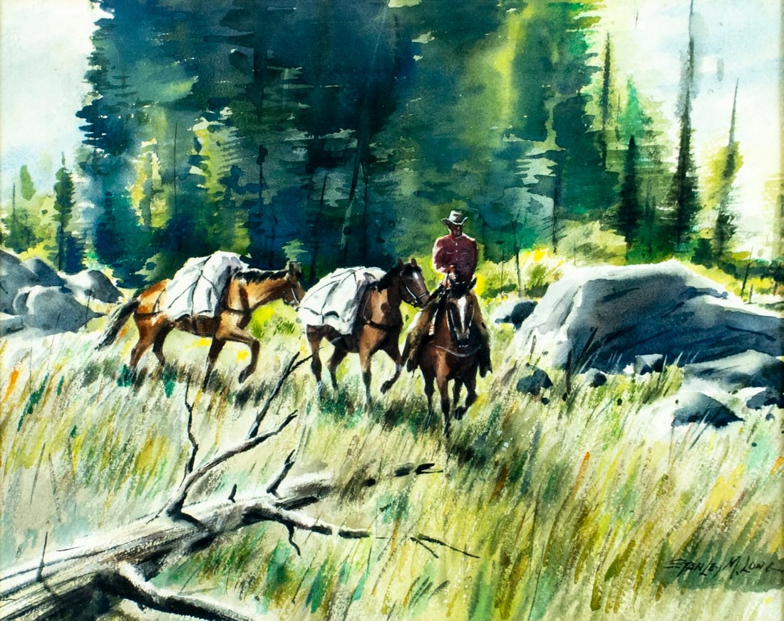 Stanley Long (CA,1892-1972) watercolor painting (1 of 15)