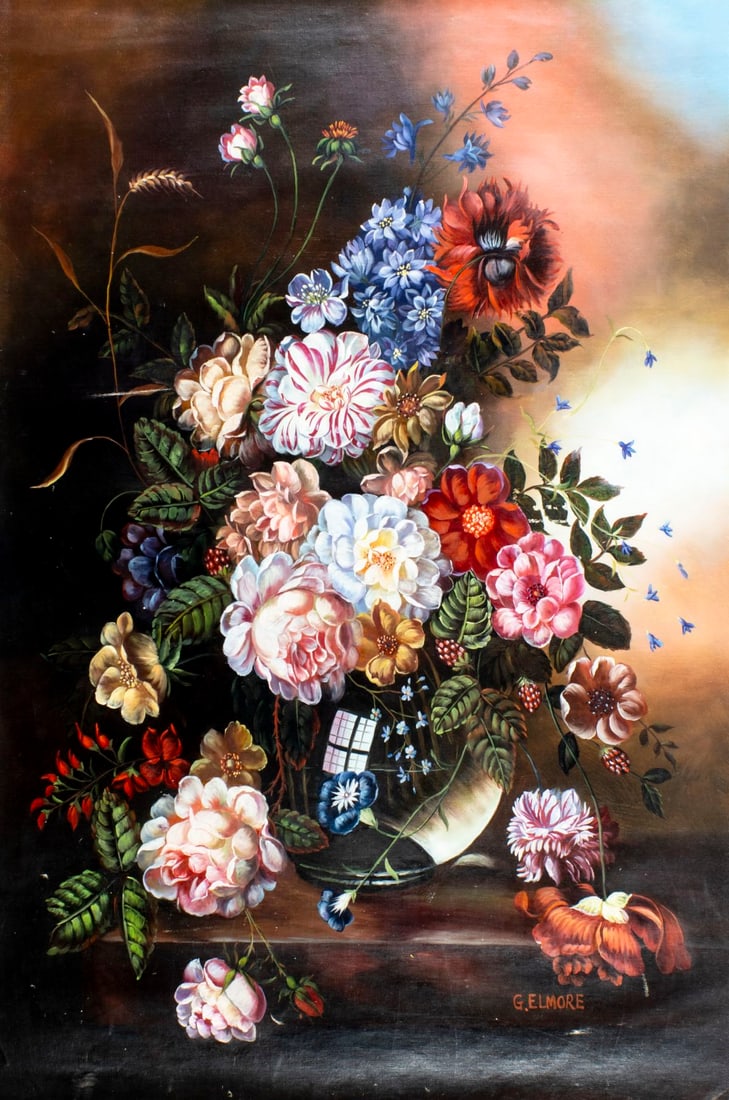 Contemporary decorative oil painting signed G Elmore (1 of 12)