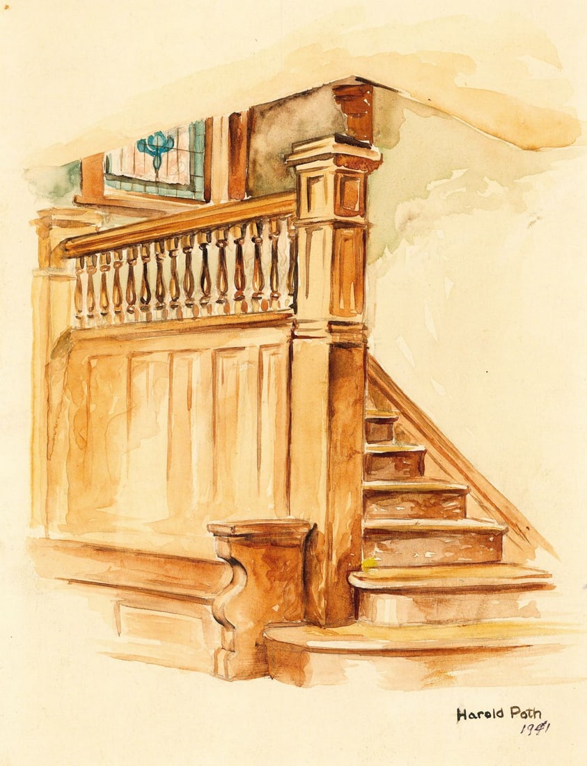 Hal Poth (MO,1924-2017) watercolor painting antique (1 of 12)