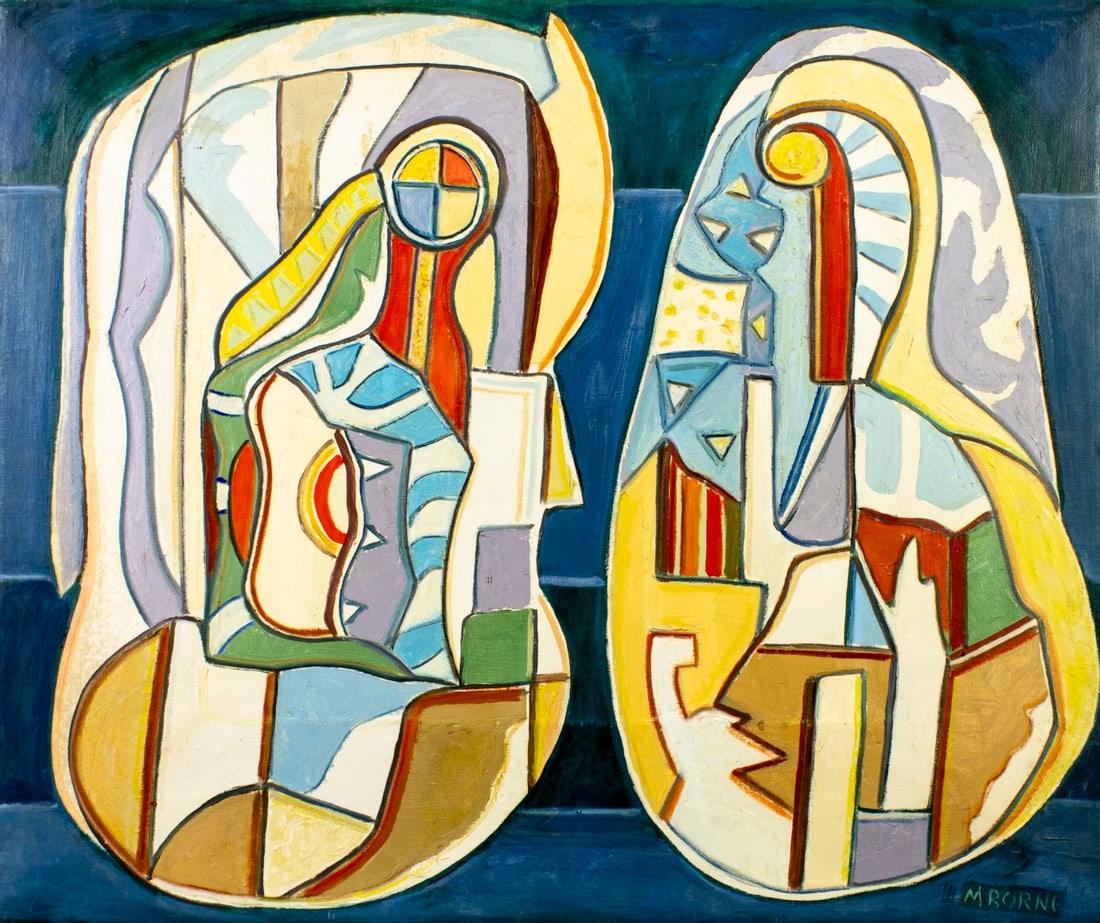 Mortimer Borne (NY,Poland,1902-1987) oil painting 3D (1 of 16)