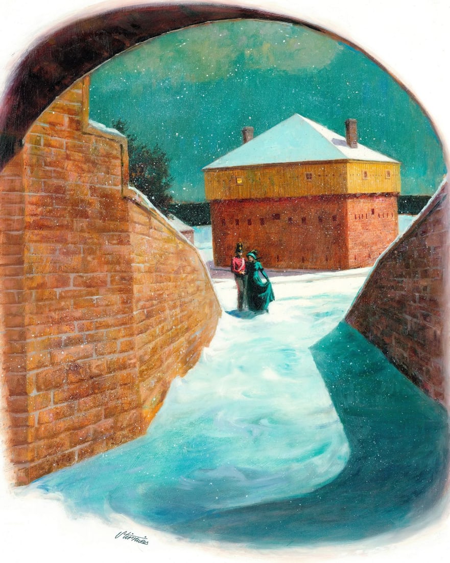 Shannon Stirnweis (AZ,NY,NH,OR,1931-2019) oil painting: ARTIST: Shannon Stirnweis (Arizona, New York, New Hampshire, Oregon, 1931 - 2019) TITLE: Fort Wellington, Ontario (titled on verso) YEAR: 1983 MEDIUM: oil on b