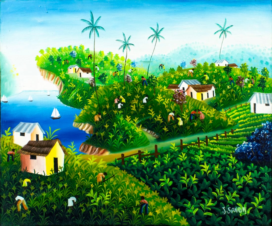 Janet Sanon (Haiti,b 1962) oil painting (1 of 13)