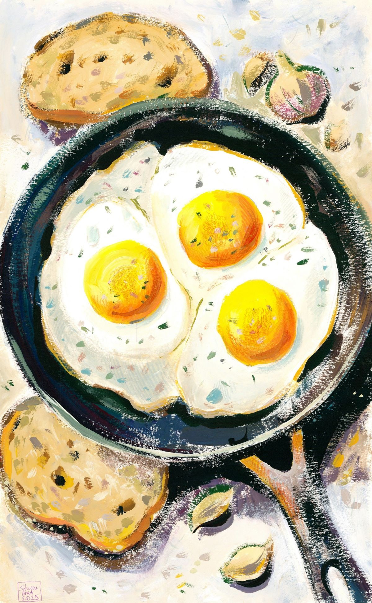 Anna Basalyko (Ukraine,20/21C) mixed media painting (1 of 12)