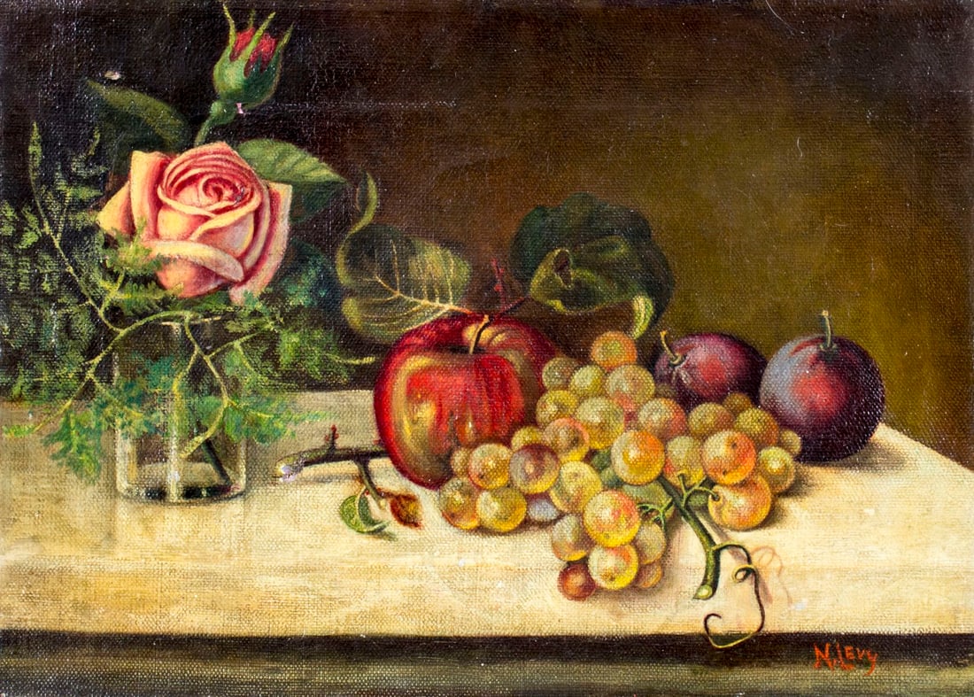 N Levy (US,early 20C) oil painting antique (1 of 12)