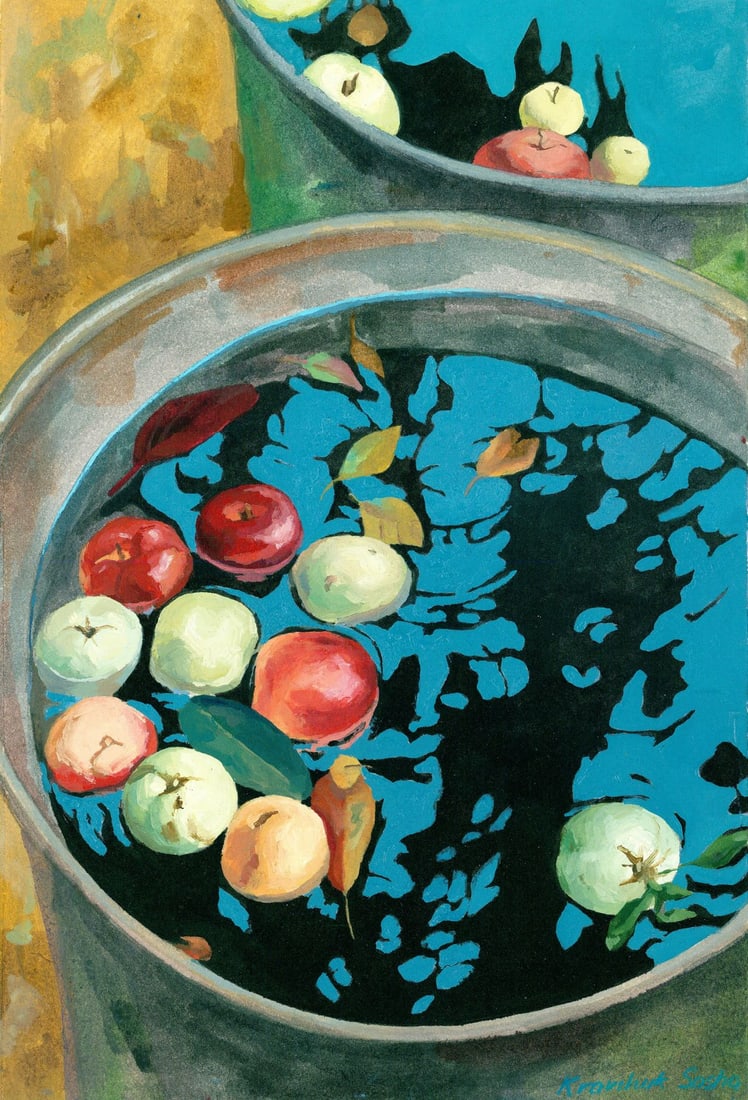 Oleksandra Kravchuk (Ukraine,20/21C) mixed media painting (1 of 12)