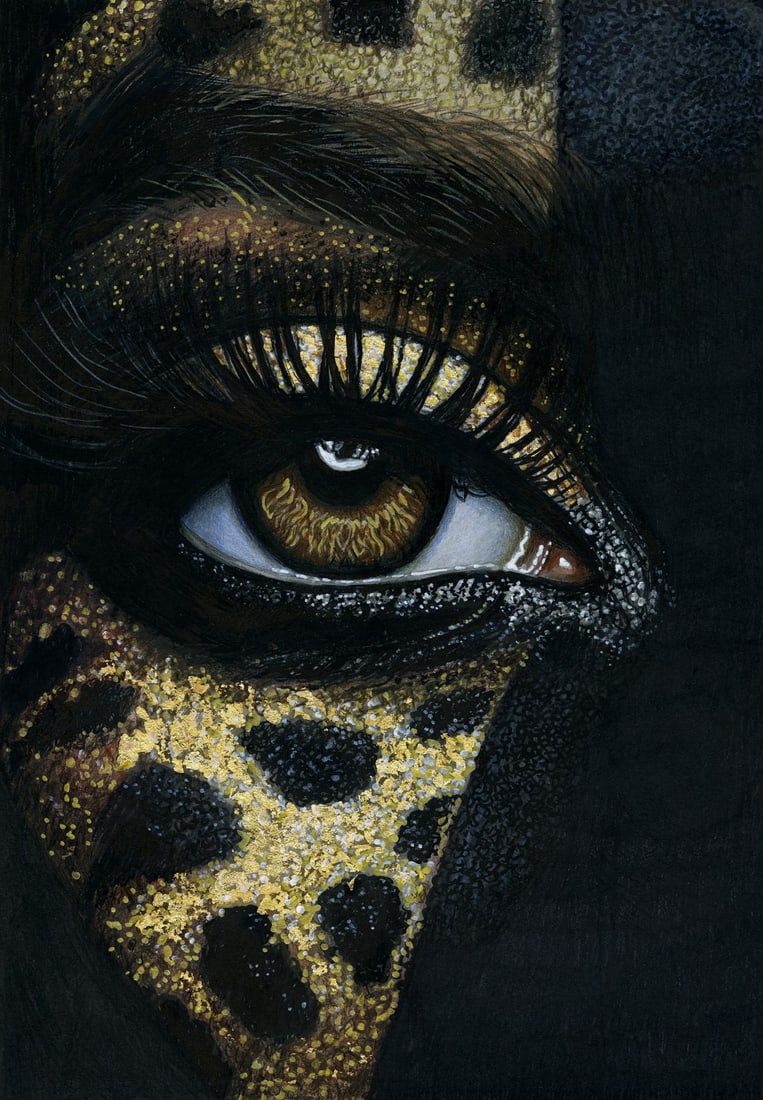 Anna Khoroshun (Ukraine,20/21C) pastel painting: ARTIST: Anna Khoroshun (Ukrainian, 20/21 centuries) TITLE: Eye MEDIUM: pastel on heavy paper CONDITION: Very good. ART SIZE: 17 x 12 inches / 43 x 30 cm<